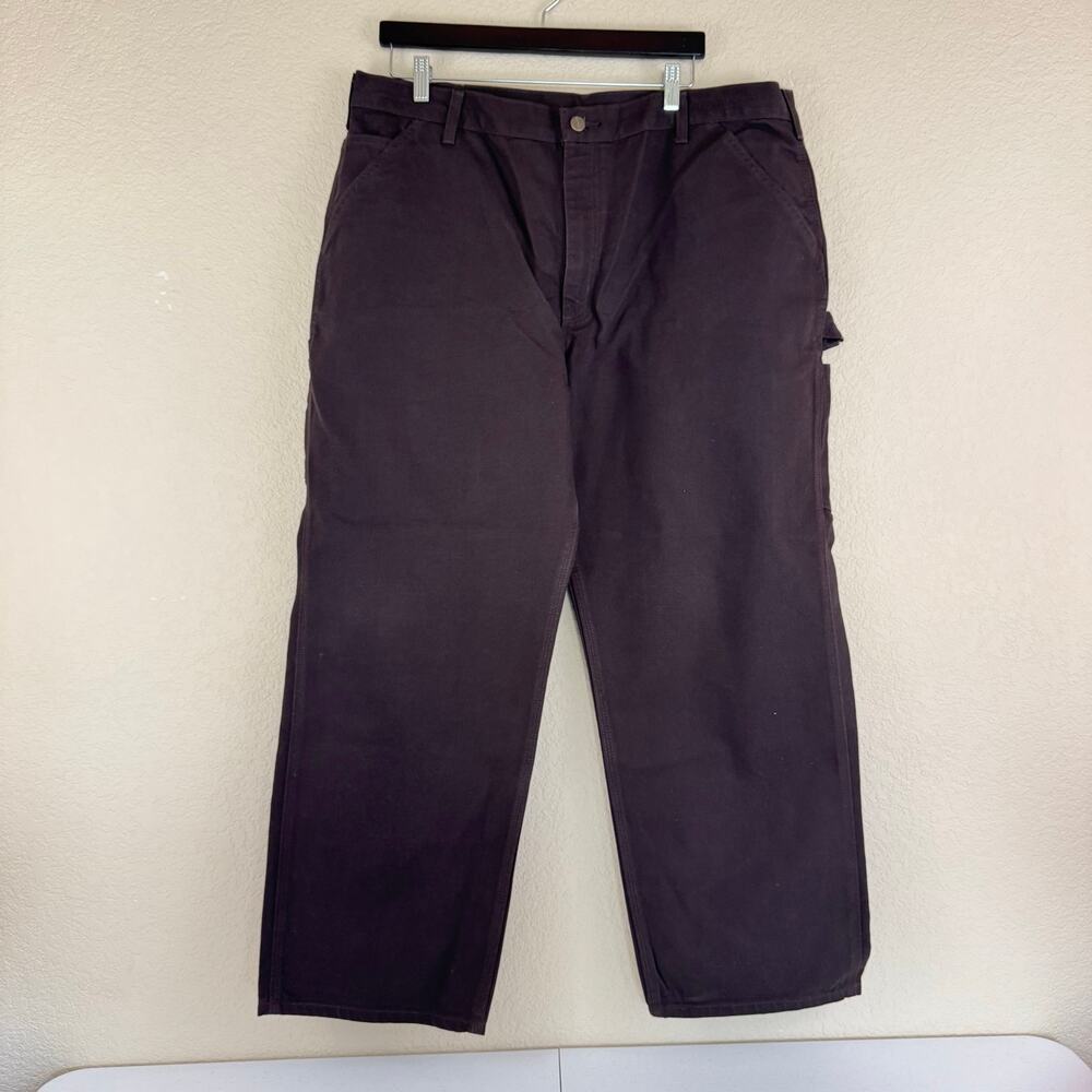 Vintage Carhartt B11-DKB Canvas Dungaree Pants Mens 40x30 (Act 38x30) Brown NEW